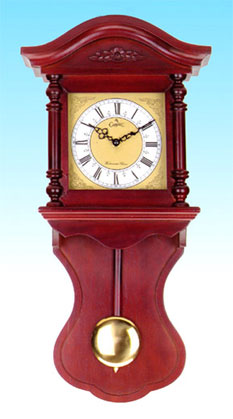WOOD WALL CLOCK W/CHIME, Wood Clock, Home Decorations, Home Furniture 