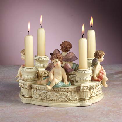 ALAB CHERUBS CANDLEHOLDERS, Angels Decorations, Collectible Angels Ornaments, Special Gifts