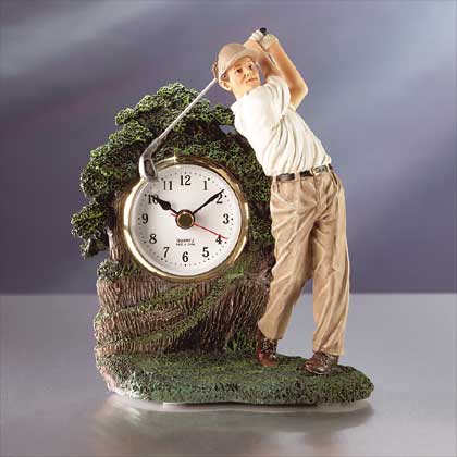 ALAB SWINGING GOLFER CLOCK, Desk Clock, Home Decorations - Clocks