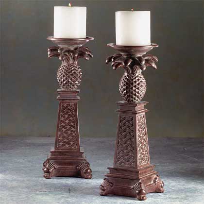 ALAB PINEAPPLE TREE CANDLEHOLDERS, Home Decor Accents, Candle Holders