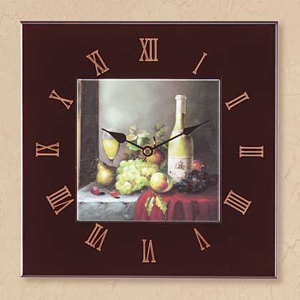 Grapes Wine Wall Clock, Wall Clocks, Home Decor Accents - Clocks 