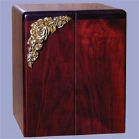 Click to see Companion Wood Cremation Urn with Brass Roses