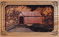 Click to see Inlaid Wood Art Covered Bridge