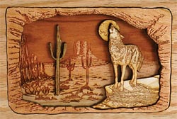 Click to see Inlaid Wood Art Desert Moon