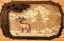 Click to see Inlaid Wood Art Elk