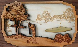 Click to see Inlaid Wood Art Golfer