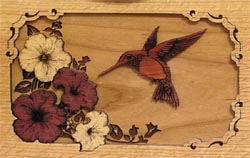 Click to see Inlaid Wood Art Hummingbird
