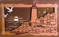 Click to see Inlaid Wood Art Lighthouse