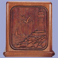 Click to see Engraved Lighthouse Wood Cremation Urn