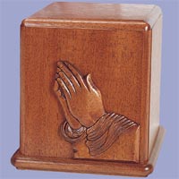 Click to see Praying Hands Wood Cremation Urn