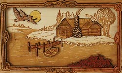 Click to see Inlaid Wood Art Rustic Paradise