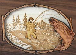 Click to see Inlaid Wood Art Stream Fishing
