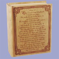 Click to see The Bible 23rd Psalm Companion Wooden Urn