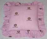John Deere Pink Baby Toss Pillow, John Deere Pink Toss Pillows, John Deere Pink Toss Pillows, John Deere nursery Accessories, John Deere Nursery Products