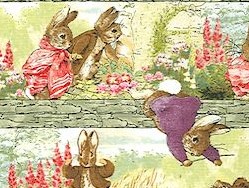 Peter rabbit Beatrix Potter cream nursery bedding, Beatrix Potter Peter Rabbit Scenic Vignettes Baby Toddler Quilts, Beatrix Potter Peter Rabbit Scenic Vignettes Baby Crib Bedding, Beatrix Potter Peter rabbit on cream Nursery Accessories